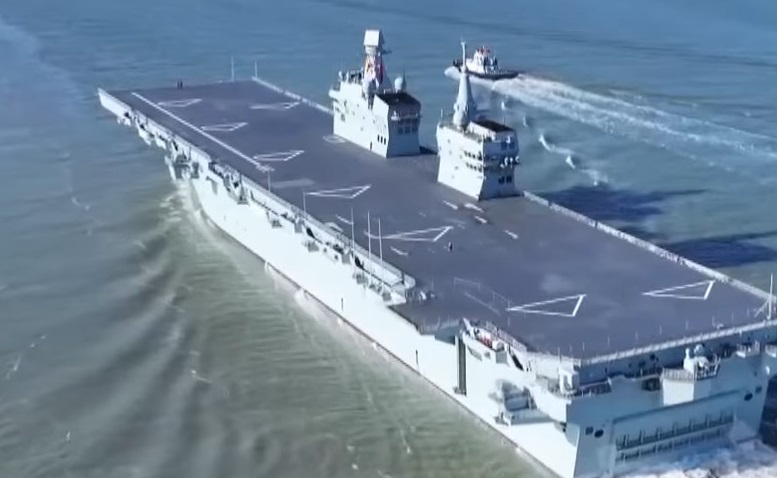 China’s Type 076 amphibious assault ship Sichuan during its first sea trial in November China News Service