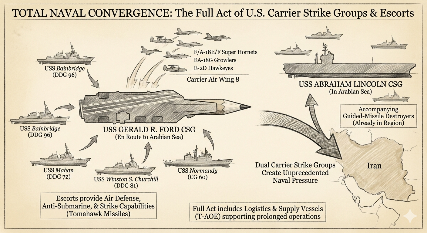 U.S. Naval Convergence: USS Gerald R. Ford and USS Abraham Lincoln carrier strike groups